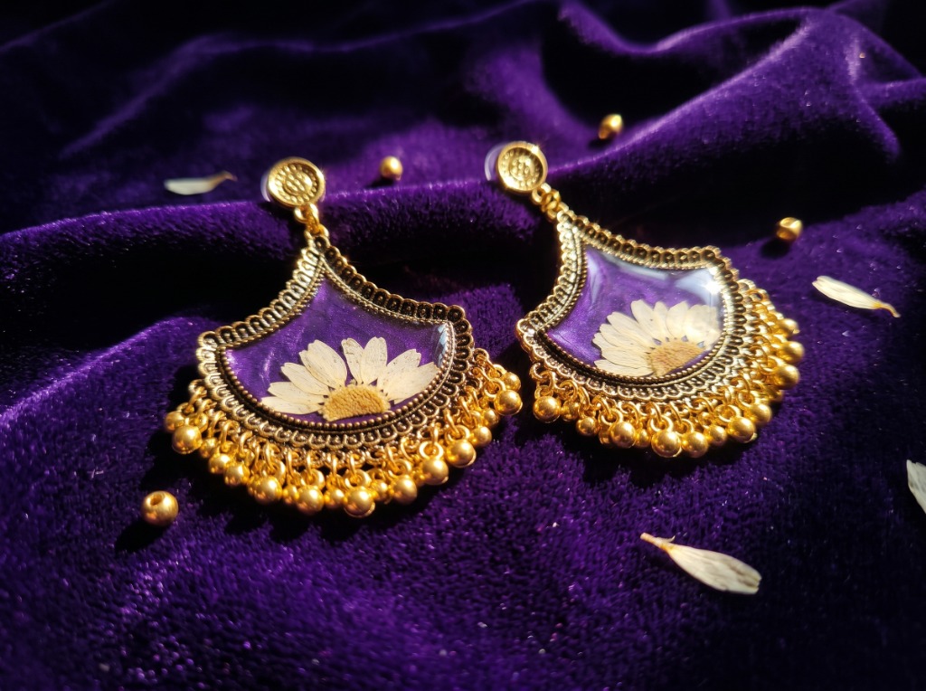 Imperial Purple Velvet Jhumkas