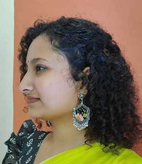 Hexagonal Pressed Floral Jhumkas alternate view